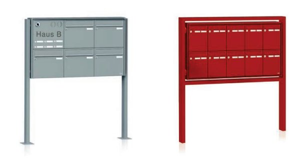 RENZ QUADRA Modellvarianten in Grau und RAL-Sonderfarbe Rot
